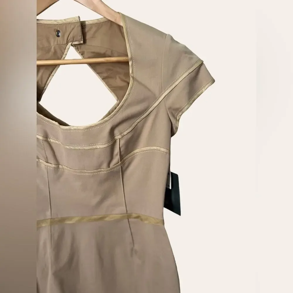 Zac Posen Khaki Eclipse Sheath Cocktail Dress Size 6 - Picture 12 of 16